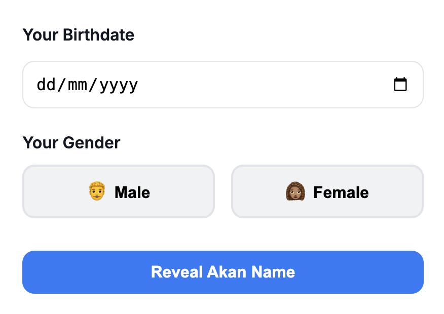 Akan Name Finder